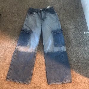 Baggy denim cargo jeans